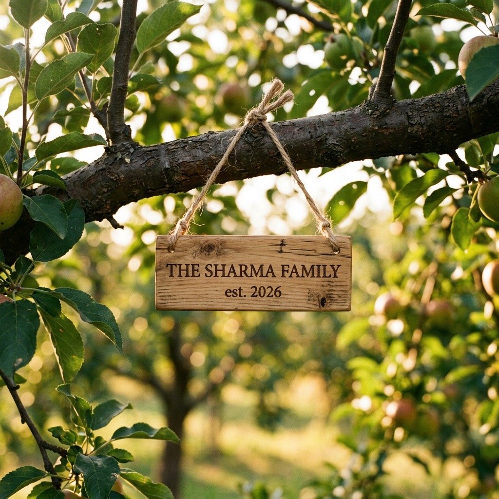 Name tag on tree